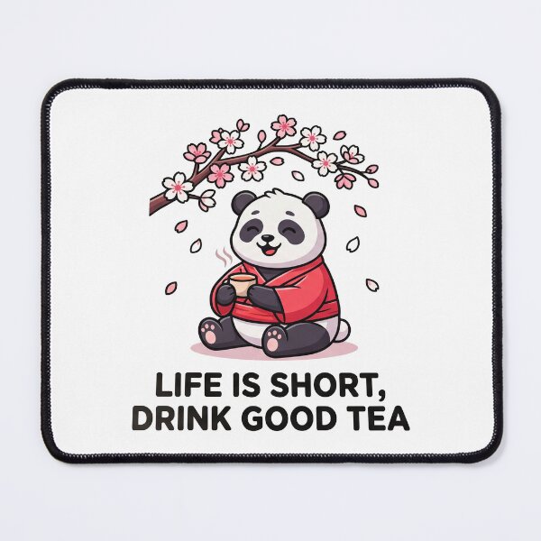 Item preview, Life Is Short Drink Good Tea Zen Panda T-Shirt designed and sold by fowzi shokri.