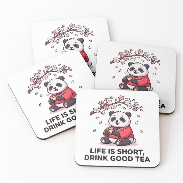 Item preview, Life Is Short Drink Good Tea Zen Panda T-Shirt designed and sold by fowzi shokri.