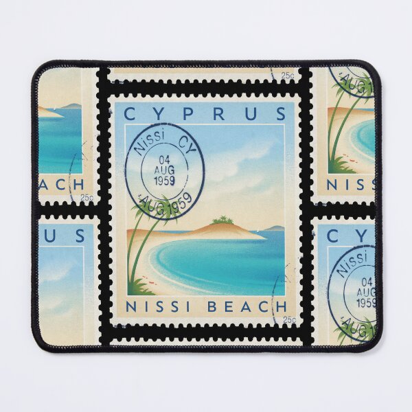 Item preview, Nissi Beach Cyprus Turquoise Bay Islet Stamp Sticker designed and sold by stickercuffs.
