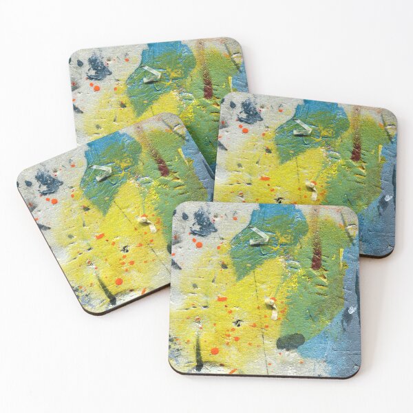 Item preview, Yellow Blue Abstract – Colorful Expressive Painting Print designed and sold by BuckaBaby.