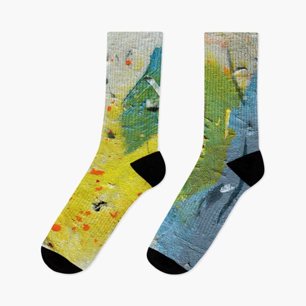 Item preview, Yellow Blue Abstract – Colorful Expressive Painting Print designed and sold by BuckaBaby.