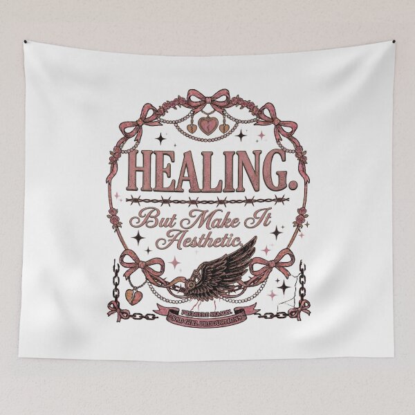 Item preview, Healing But Make It Aesthetic Coquette Sad Girl Design designed and sold by InkroarCo.