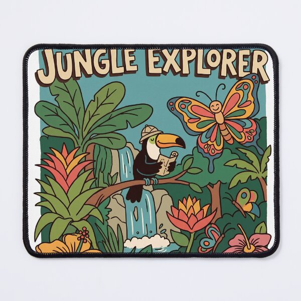 Item preview, Tropical Jungle Explorer Vintage 70s Art designed and sold by UTAUTI.