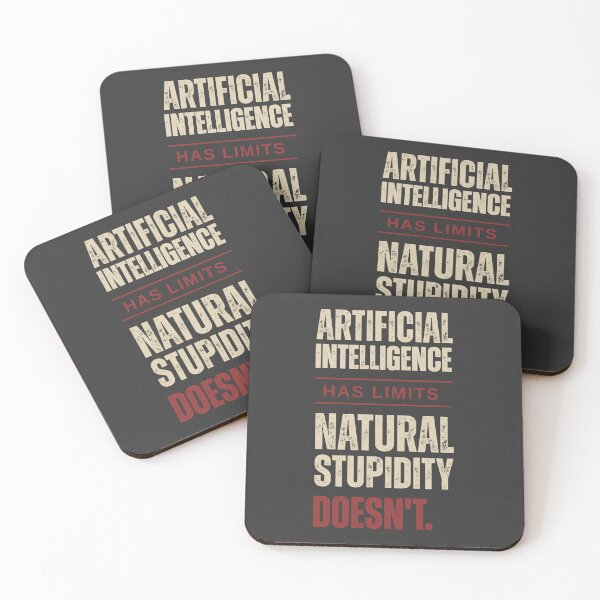 Item preview, Artificial Intelligence Has Limits. Natural Stupidity Doesn't. Vintage AI Humor T-Shirt designed and sold by Made You Smirk.