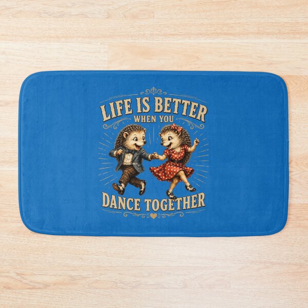 Item preview, Life Is Better When You Dance Together – Vintage Dancing Hedgehogs designed and sold by Alpine-Ink.