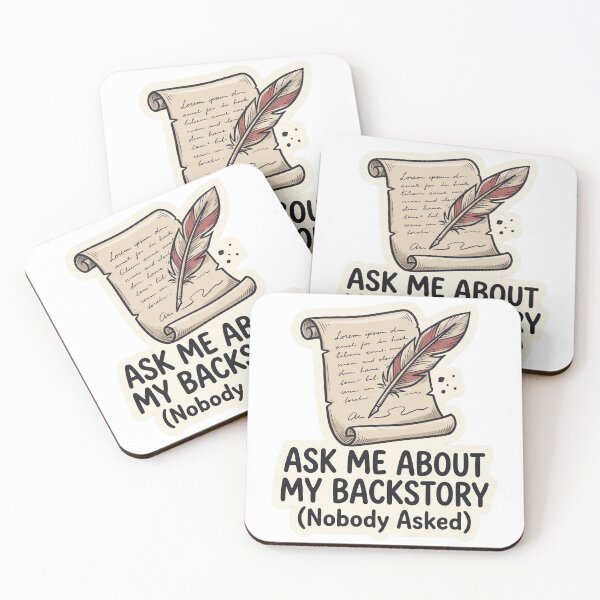 Item preview, Ask Me About My Backstory (Nobody Asked) - Funny TTRPG designed and sold by Wanderquill Studio.