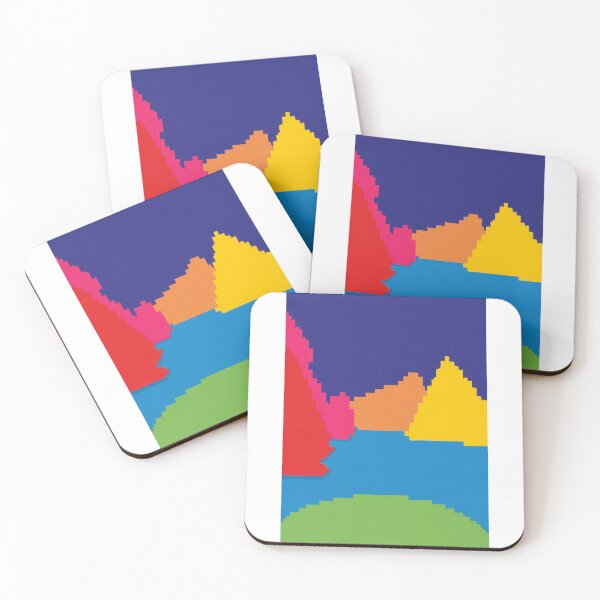 Item preview, Colorful Pixel Mountain Landscape Art designed and sold by braakmore.
