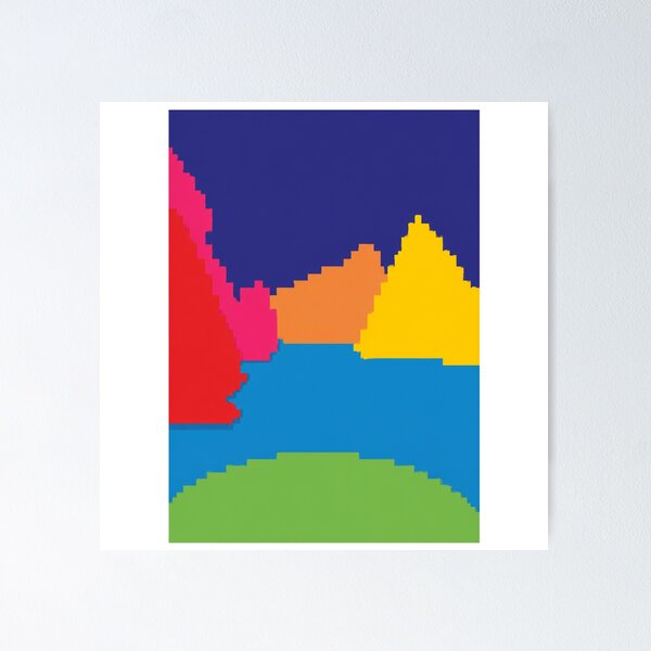 Item preview, Colorful Pixel Mountain Landscape Art designed and sold by braakmore.