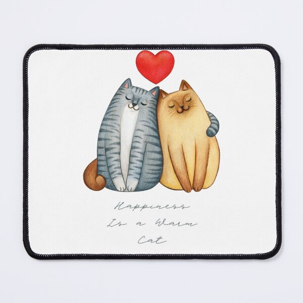 Item preview, Happiness Is a Warm Cat - Cute Snuggling Cats Heart Art designed and sold by SDKENERGY.