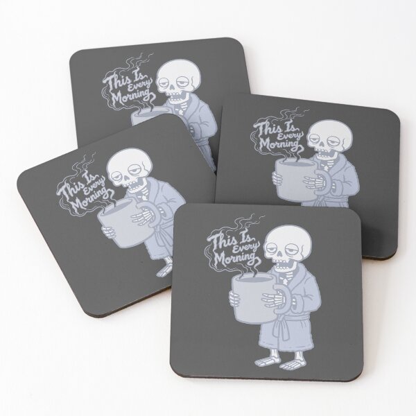 Item preview, Tired Skeleton Monday Mood For Caffeine Addicts designed and sold by roarsomethings.