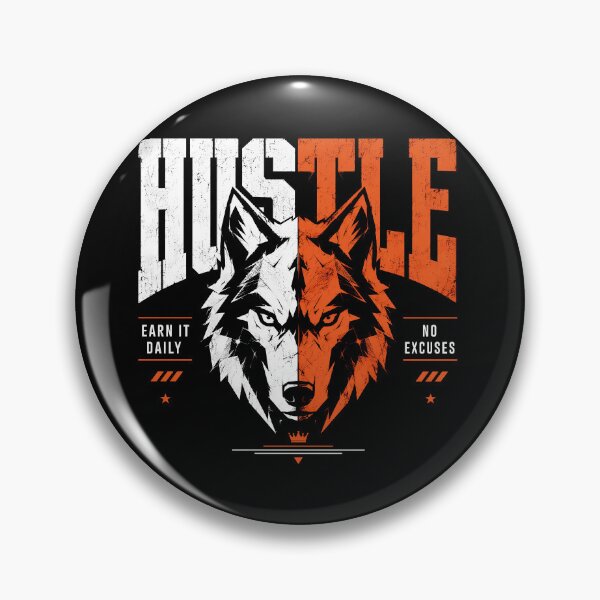 Item preview, Hustle Wolf Motivational Gym Quote designed and sold by AbderraimArt.