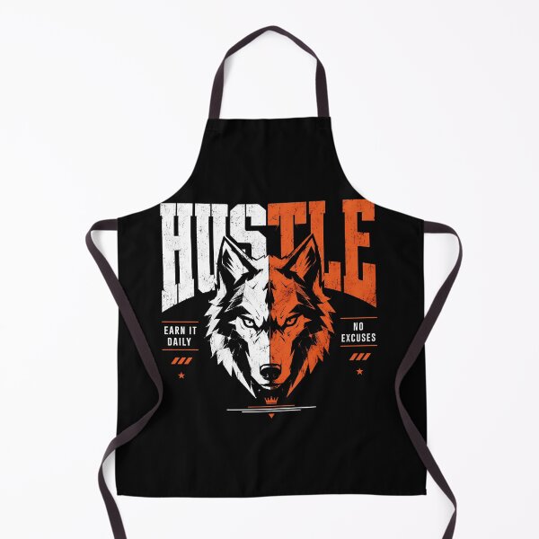 Item preview, Hustle Wolf Motivational Gym Quote designed and sold by AbderraimArt.