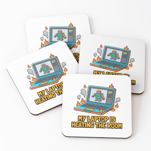 Item preview, ​My Laptop Is Heating The Room Funny 3D Render T-Shirt designed and sold by fowzi shokri.