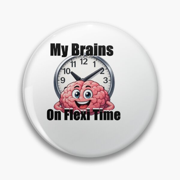 Item preview, Cartoon, brain, clock, time, funny, smart, creative, flexible, designed and sold by hardingcarl2.