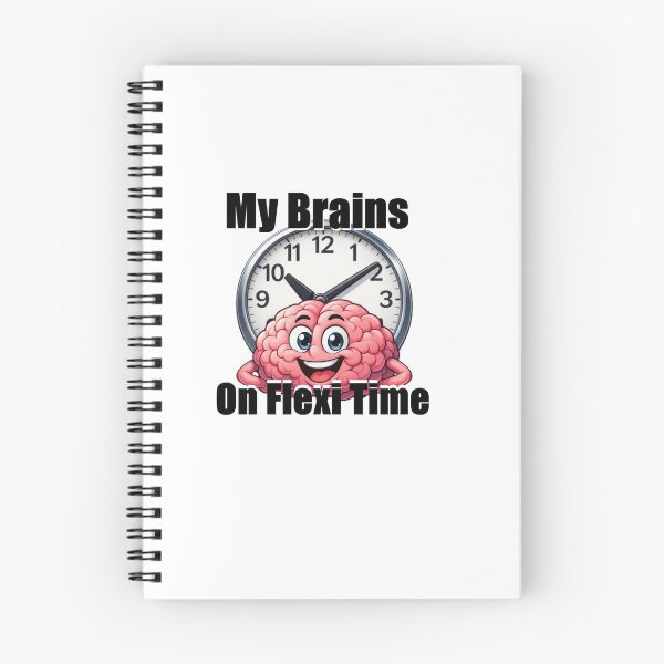 Item preview, Cartoon, brain, clock, time, funny, smart, creative, flexible, designed and sold by hardingcarl2.