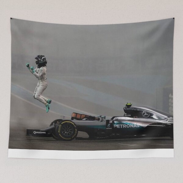 Item preview, Driver Celebrating Championship Win Poster designed and sold by Road To Track.