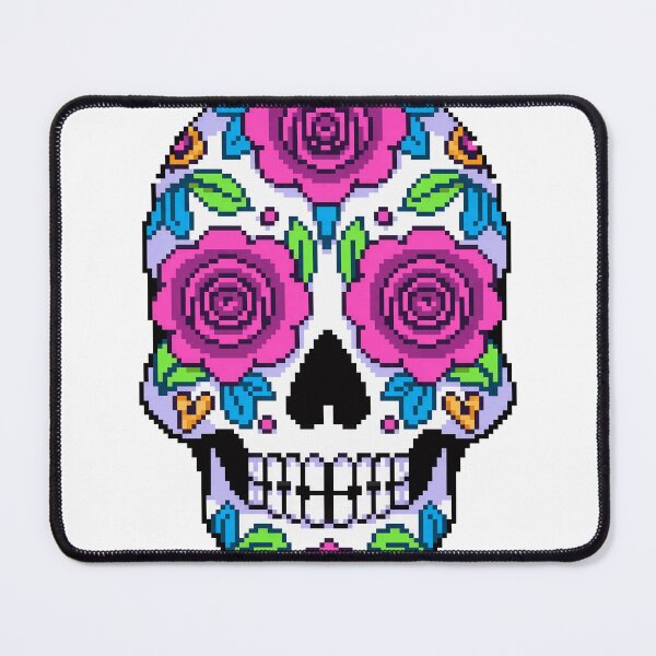 Item preview, Rose Calavera Sugar Skull Día de los Muertos Pixel Art designed and sold by PixelBrujeria.