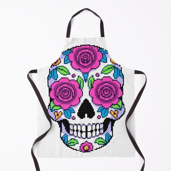 Item preview, Rose Calavera Sugar Skull Día de los Muertos Pixel Art designed and sold by PixelBrujeria.