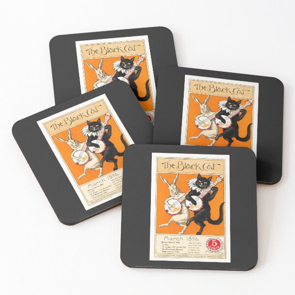 Item preview, Digitally Restored "The Black Cat" Short Stories Cover for March, 1896. designed and sold by Vintage Poster Supply.