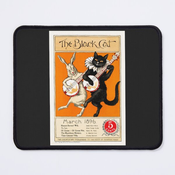 Item preview, Digitally Restored "The Black Cat" Short Stories Cover for March, 1896. designed and sold by Vintage Poster Supply.