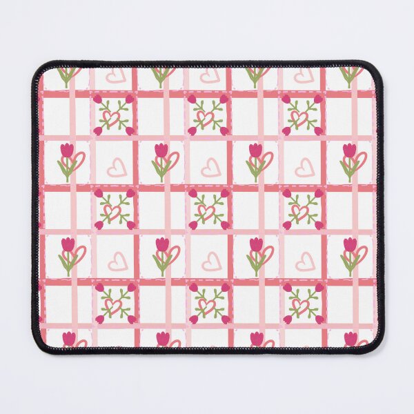 Item preview, Pink Floral Hearts Pattern | Cute Cottagecore Checkered Print | Coquette Seamless Design designed and sold by Rush2Buy.