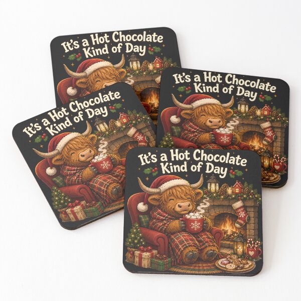 Item preview, It's a Hot Chocolate Kind of Day Cute Christmas Highland Cow designed and sold by Genius Geek.