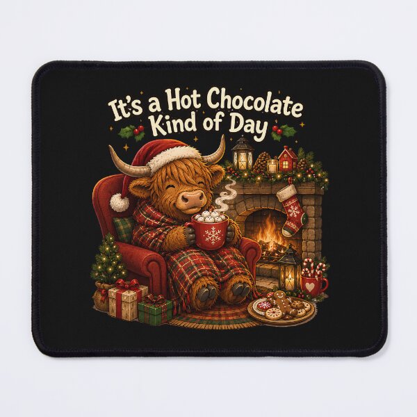 Item preview, It's a Hot Chocolate Kind of Day Cute Christmas Highland Cow designed and sold by Genius Geek.