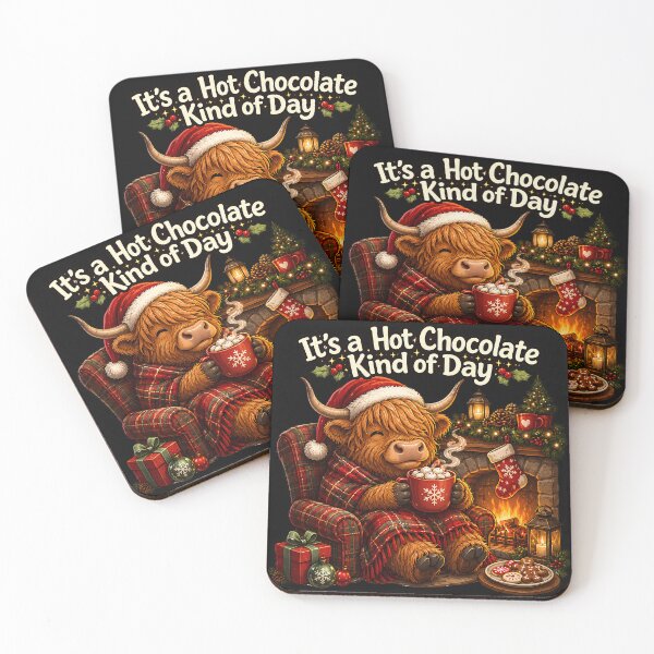 Item preview, It's a Hot Chocolate Kind of Day Cute Christmas Highland Cow designed and sold by Genius Geek.