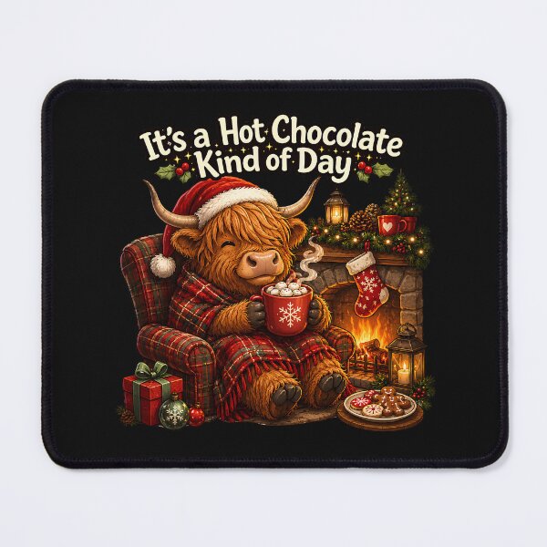Item preview, It's a Hot Chocolate Kind of Day Cute Christmas Highland Cow designed and sold by Genius Geek.