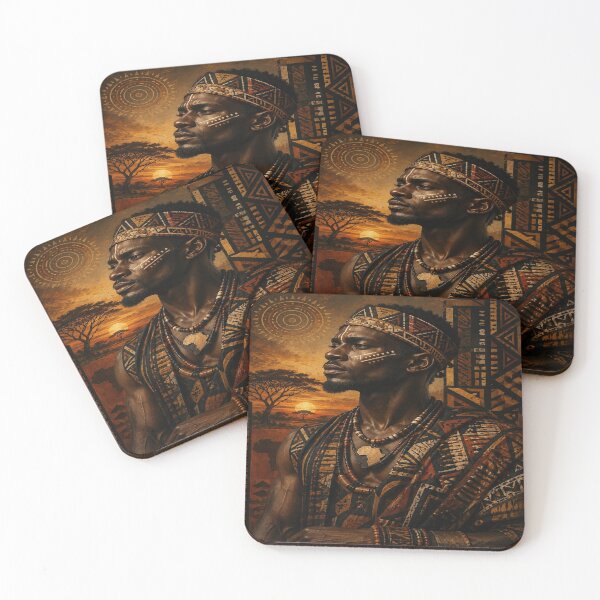 Item preview, African Warrior Sunset Art designed and sold by DaryaArtFrance.