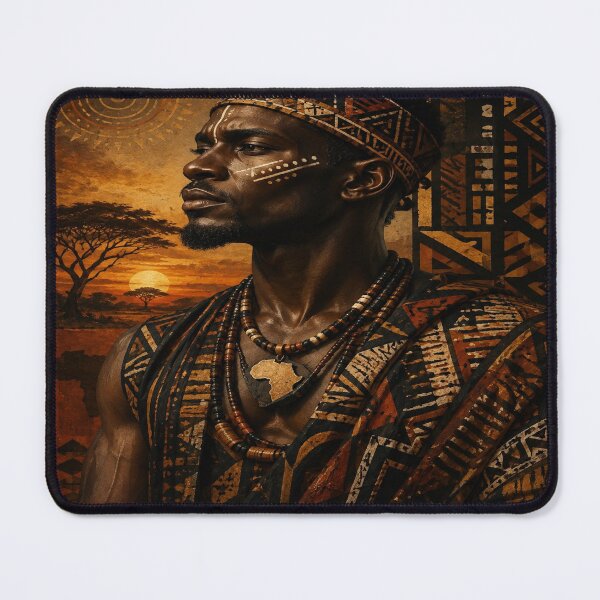 Item preview, African Warrior Sunset Art designed and sold by DaryaArtFrance.