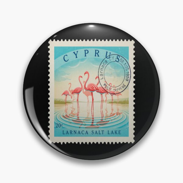 Item preview, Larnaca Salt Lake Cyprus Flamingo Crest Stamp Sticker designed and sold by stickercuffs.