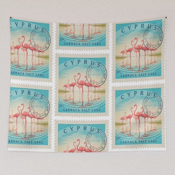 Item preview, Larnaca Salt Lake Cyprus Flamingo Crest Stamp Sticker designed and sold by stickercuffs.