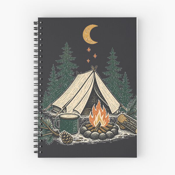 Item preview, Vintage Forest Camping Campfire Illustration designed and sold by webdev27.