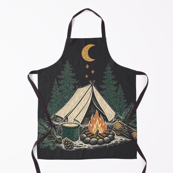 Item preview, Vintage Forest Camping Campfire Illustration designed and sold by webdev27.