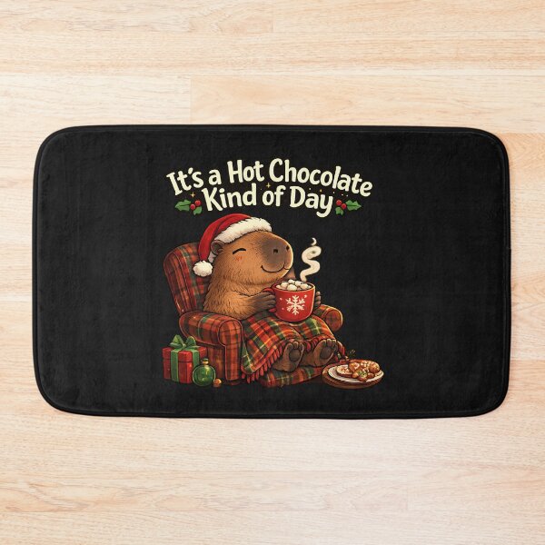 Item preview, Festive Cute Capybara Christmas Hot Chocolate Day designed and sold by Genius Geek.