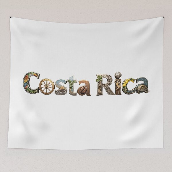 Item preview, Costa Rica Typography Travel Design | Tropical Wildlife & Cultural Heritage Art designed and sold by VladisWorld.