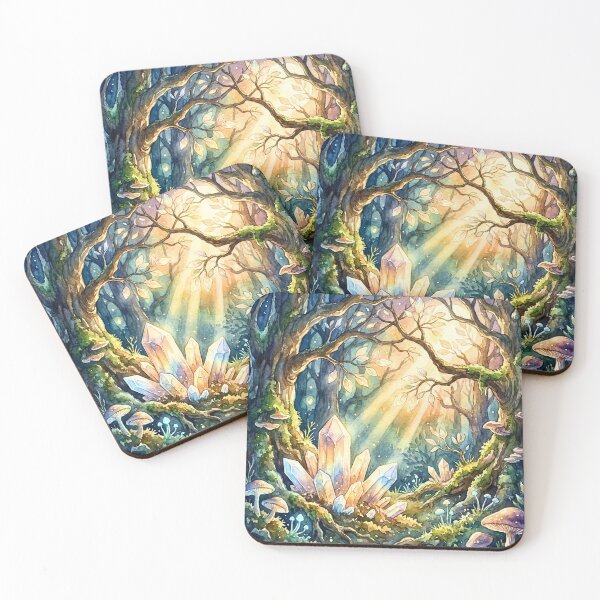 Item preview, Enchanted Crystal Forest Light Watercolor designed and sold by Storybook Botanica.