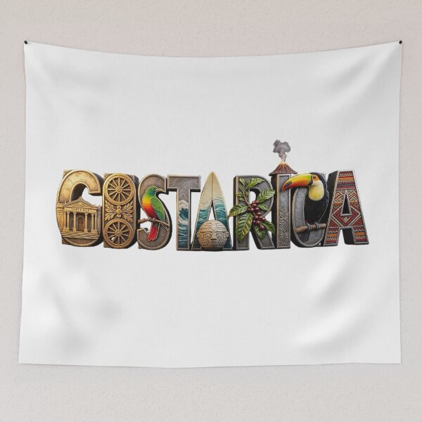 Item preview, Costa Rica Typography Travel Design - Tropical Wildlife & Cultural Heritage Art designed and sold by VladisWorld.