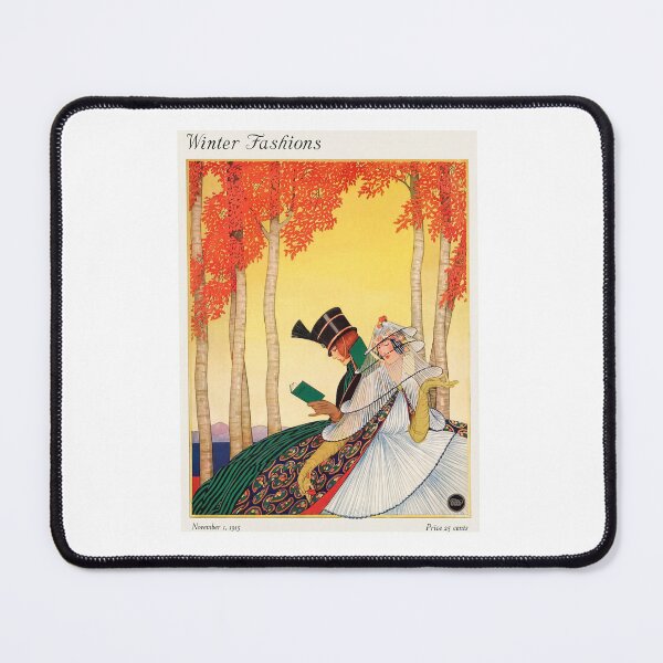 Item preview, Winter Fashions Woman Reading In Autumn Forest Vintage Art designed and sold by TeeARTHY.
