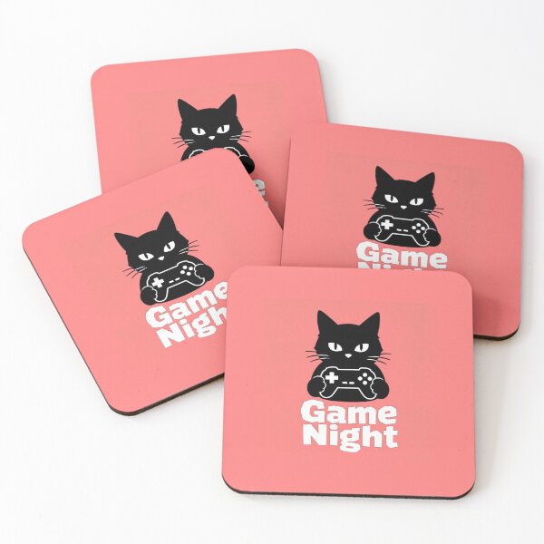 Item preview, Game Night Black Cat Silhouette Controller Design designed and sold by Aliplus+.