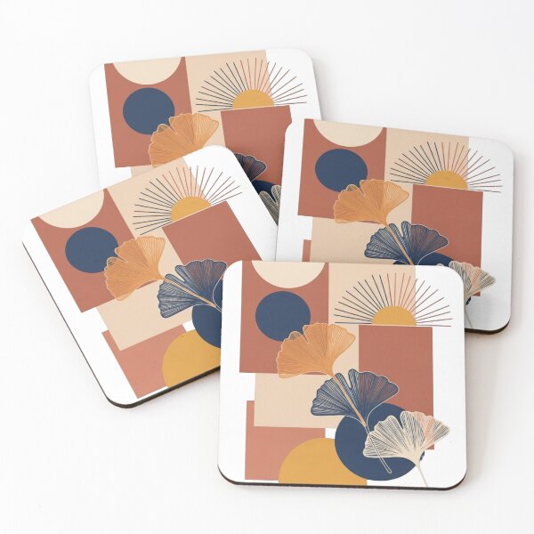 Item preview, Mid Century Modern Ginkgo Leaf Boho Abstract Sun designed and sold by Dzblack.