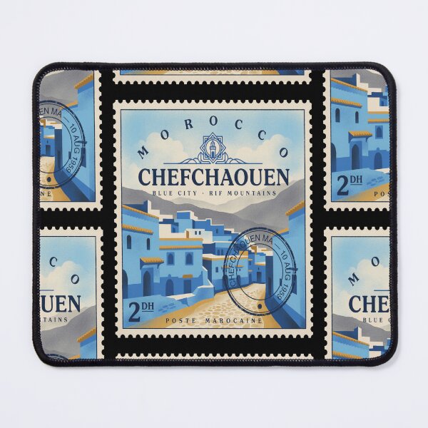 Item preview, Chefchaouen Morocco Blue City Mountain Ridge Stamp Sticker designed and sold by stickercuffs.