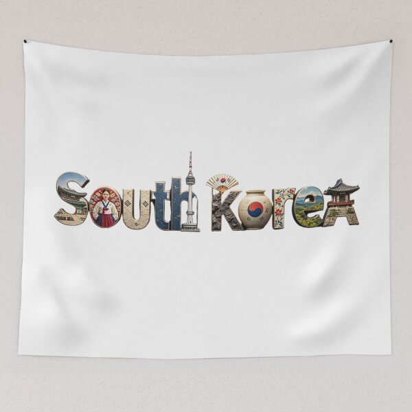 Item preview, South Korea Typography Travel Design | Korean Culture & Landmark Art designed and sold by VladisWorld.