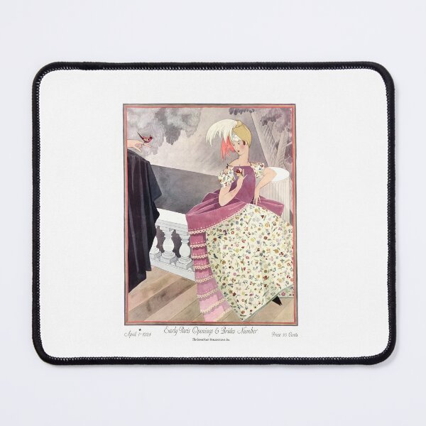 Item preview, Vintage 1924 Paris Openings Balcony Fashion Illustration designed and sold by TeeARTHY.