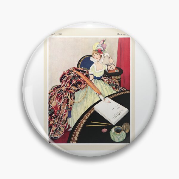 Item preview, Vintage 1921 Art Deco Woman Writing Letter Fashion Illustration designed and sold by TeeARTHY.