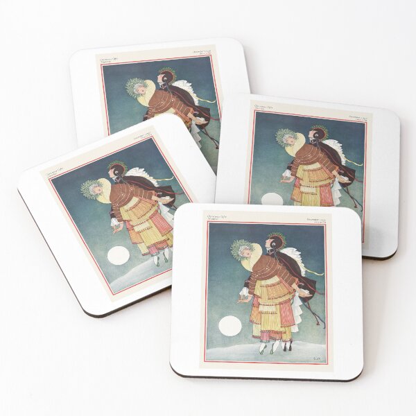 Item preview, Vintage 1920 Winter Fashion Under Full Moon Art Deco Poster designed and sold by TeeARTHY.