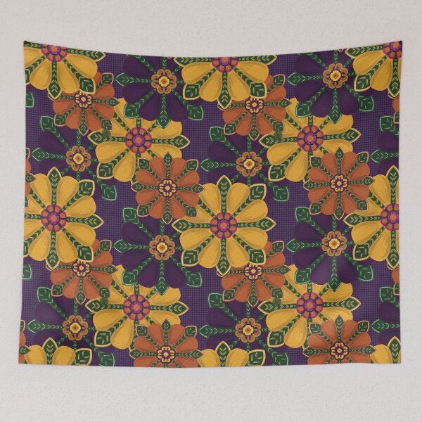Item preview, Flower Power - Purple Background designed and sold by Mx’d Media Art and Design by Henri Hulo.