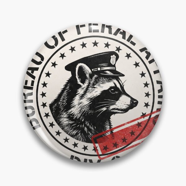 Item preview, Bureau of Feral Affairs Raccoon Fake Agency Badge designed and sold by Ninjacatoff.