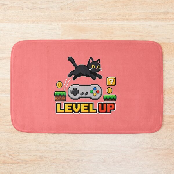 Item preview, Retro 8-Bit Pixel Black Cat Level Up Sticker designed and sold by Aliplus+.